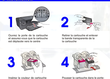 Cartouche d'Encre Rechargeable Vilaxh HP62XL - Compatible HP Envy 5540, 5640, 7640, 5740, etc. - Haute Qualité