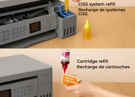 100ml Dye Ink for HP Cartridges 61, 60, 62, 63, 564, 711, 920, 901, 902, 932, 933, 934, 940, 950, 951, 952, 970, 971 etc. – CISS Refill – High Quality