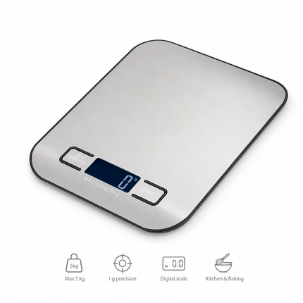Balance de Cuisine Électronique Précise 1g - 5kg, Écran LCD, Compacte et Portable pour Bâtir et Cuisiner à la Maison