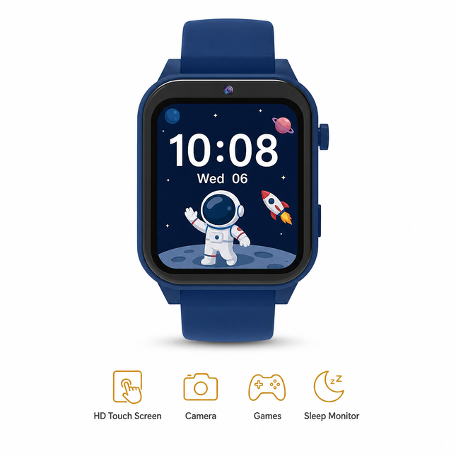 Montre intelligente pour enfant avec caméra HD, écran tactile 1,83 po, jeux, suivi du sommeil et podomètre