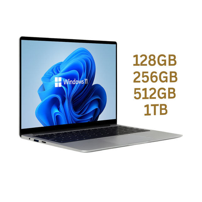AKPAD CT151 - PC Portable 14,1" Windows 11 Pro - Intel Quad-Core, 6GB RAM, SSD 128GB à 1TB - Ordinateur Portable Étudiant Léger