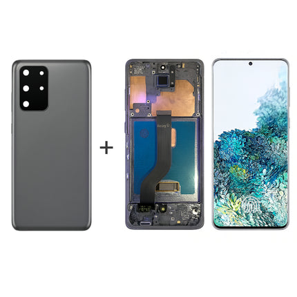 Samsung Galaxy S20+ G985F 6.7" Full AMOLED Screen - Assembled Kit with Frame and Cover - Black/Grey/White/Light Blue/Dark Blue - 6 Month Warranty