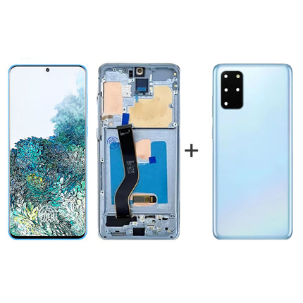 Samsung Galaxy S20+ G985F 6.7" Full AMOLED Screen - Assembled Kit with Frame and Cover - Black/Grey/White/Light Blue/Dark Blue - 6 Month Warranty