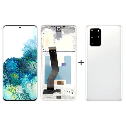 Samsung Galaxy S20+ G985F 6.7" Full AMOLED Screen - Assembled Kit with Frame and Cover - Black/Grey/White/Light Blue/Dark Blue - 6 Month Warranty