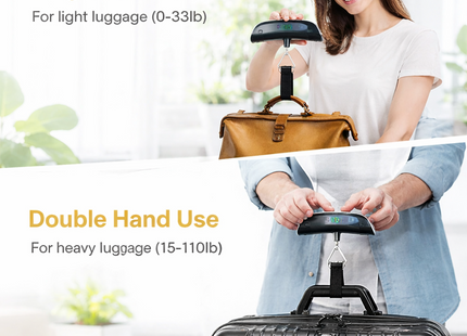 Balance de Voyage Portative 50 kg – Pèse-bagage Numérique avec Écran LCD Rétroéclairé Bleu – Précision 50 g – Conversion d’Unités (kg/lb/°C/°F) – Fonction Tare – Certifiée CE – Modèle DZC-T8