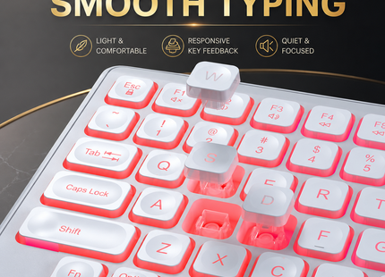 Combo Clavier et Souris Sans Fil RGB Rechargeable – Rétroéclairage Arc-en-Ciel – Touches Rétroéclairées – Ergonomique – 2,4 GHz – Batterie Intégrée – 108 Touches – DPI Réglable (1000/1500/2000) – Compatible Windows, Linux, Chrome, Mac