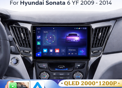 Autoradio Android 16 pour Hyundai Sonata 6 YF (2009-2014) – Écran Tactile IPS LED 9″ QLED – CarPlay & Android Auto – 8 Cœurs – RAM 2-12 Go / ROM 32-256 Go – GPS Intégré – DSP – 4G – WiFi – Plug and Play – Certification CE