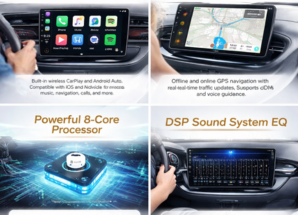 Autoradio Android 16 pour Hyundai Sonata 6 YF (2009-2014) – Écran Tactile IPS LED 9″ QLED – CarPlay & Android Auto – 8 Cœurs – RAM 2-12 Go / ROM 32-256 Go – GPS Intégré – DSP – 4G – WiFi – Plug and Play – Certification CE