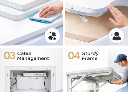 Bureau Mural Pliable Blanc pour Petits Espaces – Table Pliante à Fixation Murale avec Supports Renforcés – Étagère Flottante Multifonction pour Bureau à Domicile, Cuisine, Buanderie, Balcon, Camping-Car – Charge Maximale 36 kg