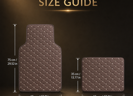 Tapis de Sol Automobile Universel – Lot 4 Pièces – Antidérapant, Imperméable, Tous Temps – Anti-Rayures, Anti-Boue – Doublure de Chargement – Cuir PU – Noir/Noir, Noir/Rouge, Noir/Doré