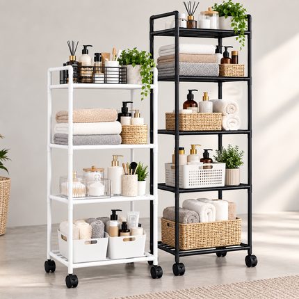 Étagère de rangement sur pied 6 niveaux en métal – Support multifonction pour micro-ondes, cuisine et petits espaces