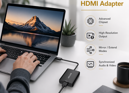 Adaptateur USB 3.0 vers HDMI – Double Écran Instantané – Câble Ultra-Mince en Aluminium – 1080p à 60Hz – Compatible Windows 11/10/8.1/7/Vista/XP et Mac – Connexion PC vers TV / Projecteur / Moniteur – Modèle ABLEWE B0FX2KXXCZ