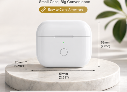 Boîtier de Charge de Remplacement pour AirPods 3, AirPods 4 et AirPods Pro 3 – Charge Sans Fil et Filaire – Batterie 600 mAh – Autonomie 4 Recharges Complètes – Fenêtre Pop-up d’Appairage – Témoin LED – Accessoire QIC