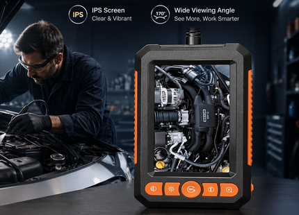 Endoscope Industriel 1M/5M/10M/20M/30M – Caméra d’Inspection 4,3″ – Double ou Simple Objectif – HD 1080p – IP67 Étanche – Borescope pour Contrôle Automobile, Plomberie, Canalisations – Batterie 2000 mAh