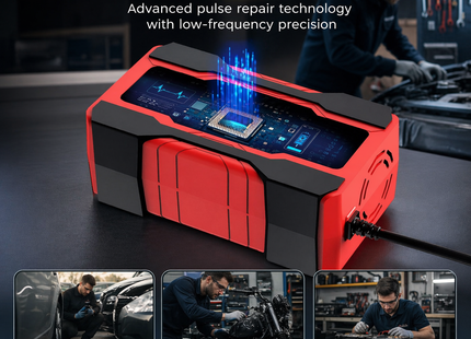 Chargeur de Batterie Intelligent 10A 12V/24V – Automatique avec Maintien, Désulfateur et Compensation de Température – Écran LCD Rétroéclairé – Modes Hiver/Été – Certifié UL, CE, FCC – Pour Voiture, Camion, Moto, Bateau