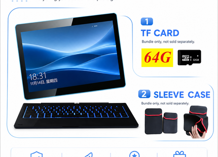 Tablette PC Windows 10 11,6″ – 2 Go DDR + 64 Go ROM – Processeur Intel Atom Z3735G Quad Core – Écran IPS 1366×768 Tactile 10 Points – 2 en 1 avec Clavier Docking – Batterie 9000 mAh – Modèle G12