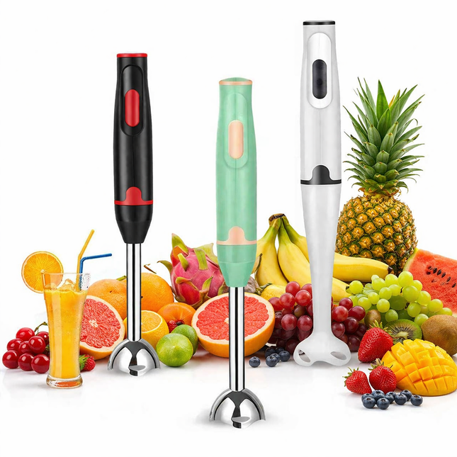 Batidora de Inmersión Eléctrica de 300W – Batidora de Mano para Alimentos, Repostería y Bebidas – Cuerpo de Acero Inoxidable, Cuchillas Desmontables – Voltaje Universal 111V-240V con Enchufe Americano – Longitud 38 cm