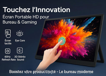 Écran de Surveillance Tactile 13" Aramox 4:3 - Interface Multimédia HD 800x600, Son 3D Stéréo, 60Hz, Design Économe en Espace avec Pivot Inclinable - Pour Bureau et Jeu