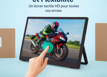 Écran de Surveillance Tactile 13" Aramox 4:3 - Interface Multimédia HD 800x600, Son 3D Stéréo, 60Hz, Design Économe en Espace avec Pivot Inclinable - Pour Bureau et Jeu