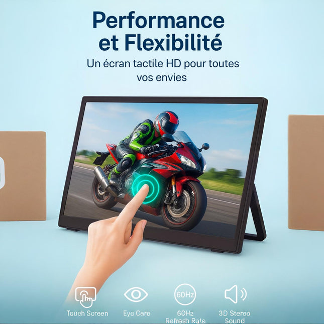 Écran de Surveillance Tactile 13" Aramox 4:3 - Interface Multimédia HD 800x600, Son 3D Stéréo, 60Hz, Design Économe en Espace avec Pivot Inclinable - Pour Bureau et Jeu