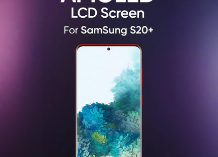 Écran AMOLED Complet Samsung Galaxy S20+ G985F 6.7" - Kit Assemblé avec Cadre et Couvercle - Noir/Gris/Blanc/Bleu Clair/Bleu Foncé - Garantie 6 Mois