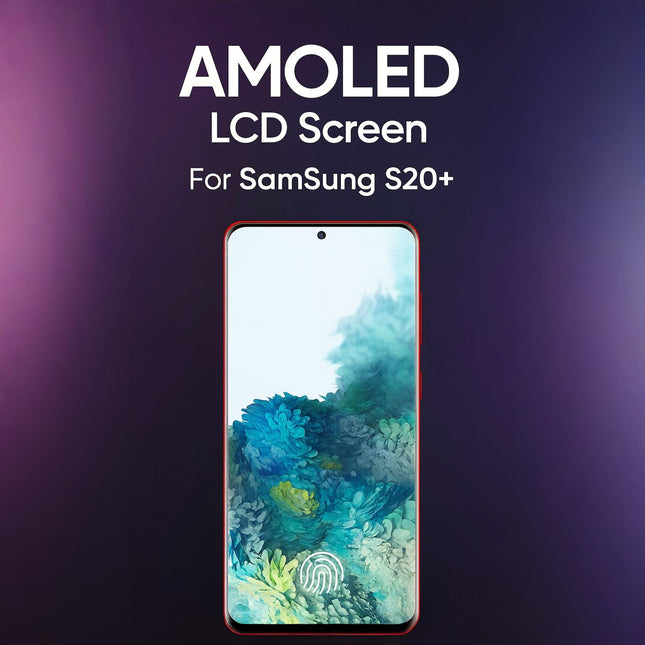 Écran AMOLED Complet Samsung Galaxy S20+ G985F 6.7" - Kit Assemblé avec Cadre et Couvercle - Noir/Gris/Blanc/Bleu Clair/Bleu Foncé - Garantie 6 Mois