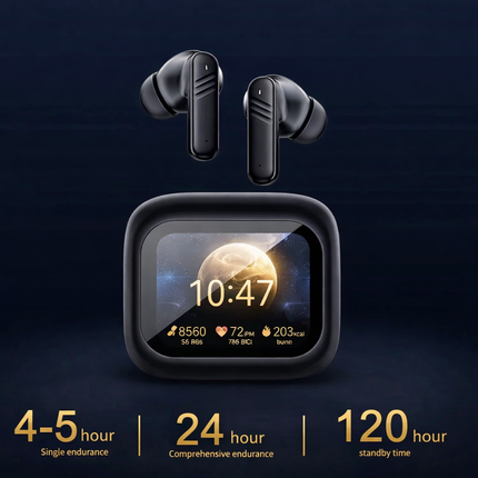 Écouteurs Bluetooth 5.4 avec ANC 35dB, Écran Tactile, IPX5 et HIFI Stéréo pour Sport Gaming et appels