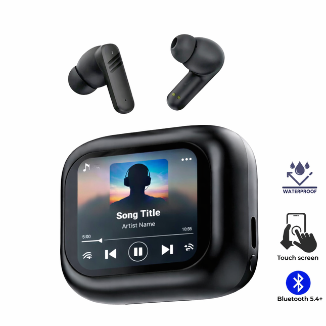 Écouteurs Bluetooth 5.4 avec ANC 35dB, Écran Tactile, IPX5 et HIFI Stéréo pour Sport Gaming et appels