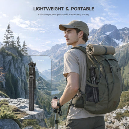 170cm Selfie Stick with Tripod - 360° Rotation, Bluetooth Remote Control, Compatible with iOS/Android Smartphones &amp; Cameras