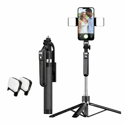 170cm Selfie Stick with Tripod - 360° Rotation, Bluetooth Remote Control, Compatible with iOS/Android Smartphones &amp; Cameras