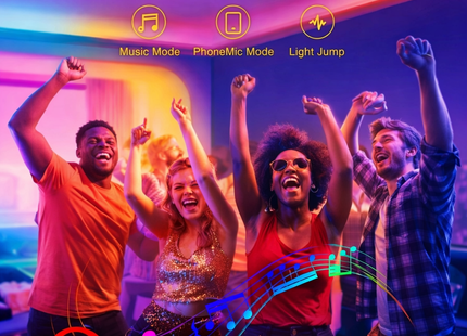 Ruban lumineux LED RGB 5V 16 LEDs/m - Contrôle par Télécommande et Application Smartphone (IOS - Android) - 9 Longueurs (0.5m à 30m) pour Décoration Chambre, Salon, Fête