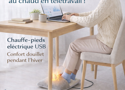 Electric Foot Warmer for Winter - Washable Plush USB Heating Pad for Cold Feet, Improves Sleep, Office, Sofa