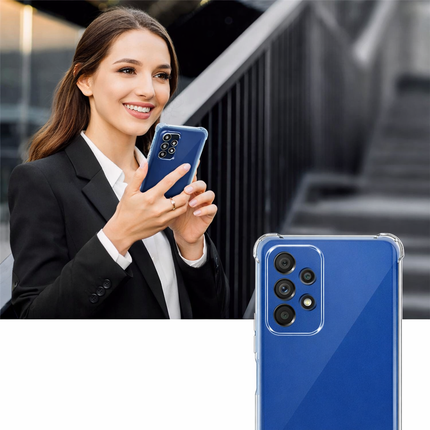 BYGJMY Shockproof Transparent Silicone Case with Pocket for Samsung A15 A25 A35 A55 A54 A34 A14 A04 A53 A73