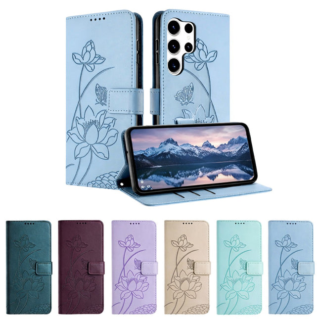 Étui Portefeuille Cuir PU avec Motif Fleur Magnétique - Compatible Samsung Galaxy S22, S23 Ultra, S24, A16, A26, Série FE