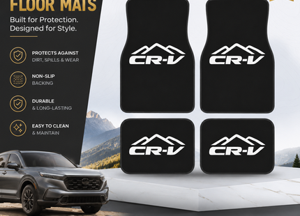 Tapis de Sol Automobile Honda CRV – Lot de 4 Pièces (2 Avant + 2 Arrière) – Tapis de Pieds en Caoutchouc Néoprène – Antidérapant – Imperméable – Facile à Nettoyer – Universel pour Voiture, SUV et Camion – Design Imprimé Élégant