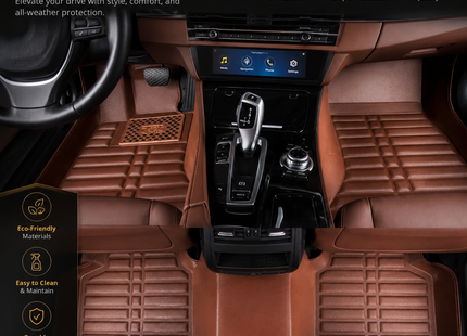 Tapis de Sol Personnalisés en Cuir pour Honda CR-V CRV 2012-2016 – Panneau de Doublure Sur-Mesure – Coussin Tapis 5 Places – Imperméable, Antidérapant, Résistant à l'Usure – Accessoires Intérieurs