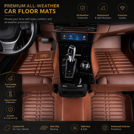 Tapis de Sol Personnalisés en Cuir pour Honda CR-V CRV 2012-2016 – Panneau de Doublure Sur-Mesure – Coussin Tapis 5 Places – Imperméable, Antidérapant, Résistant à l'Usure – Accessoires Intérieurs