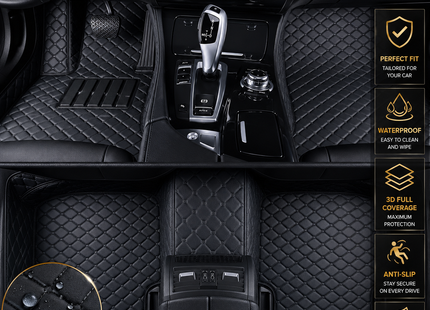 Tapis de Sol Personnalisés pour Honda CR-V CRV – Tapis Automobiles sur Mesure en Cuir Artificiel – Protection Sur-Mesure – Lot 2 Rangées – Accessoires Intérieurs Haut de Gamme – Fabriqués sur Commande