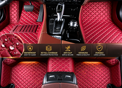 Tapis de Sol Personnalisés pour Honda CR-V CRV – Tapis Automobiles sur Mesure en Cuir Artificiel – Protection Sur-Mesure – Lot 2 Rangées – Accessoires Intérieurs Haut de Gamme – Fabriqués sur Commande