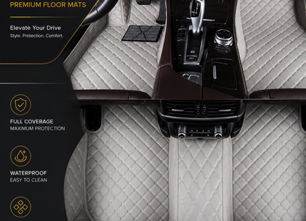 Tapis de Sol Personnalisés pour Honda CR-V CRV – Tapis Automobiles sur Mesure en Cuir Artificiel – Protection Sur-Mesure – Lot 2 Rangées – Accessoires Intérieurs Haut de Gamme – Fabriqués sur Commande