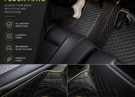 Tapis de Sol Personnalisés pour Honda CR-V CRV – Tapis Automobiles sur Mesure en Cuir Artificiel – Protection Sur-Mesure – Lot 2 Rangées – Accessoires Intérieurs Haut de Gamme – Fabriqués sur Commande