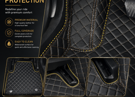 Tapis de Sol Personnalisés pour Honda CR-V CRV – Tapis Automobiles sur Mesure en Cuir Artificiel – Protection Sur-Mesure – Lot 2 Rangées – Accessoires Intérieurs Haut de Gamme – Fabriqués sur Commande