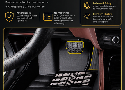 Tapis de Sol Personnalisés en Cuir pour Honda CR-V CRV 2012-2016 – Panneau de Doublure Sur-Mesure – Coussin Tapis 5 Places – Imperméable, Antidérapant, Résistant à l'Usure – Accessoires Intérieurs