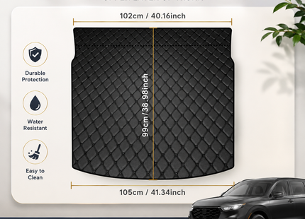 Tapis de Coffre Personnalisé pour Honda CR-V – Couverture Automobile Sur-Mesure – Compatible CRV 2012 à 2026 – Cuir Artificiel Haute Qualité – Imperméable, Antidérapant, Résistant – Accessoire Intérieur Protecteur