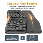 2.4 GHz Wireless Ergonomic Keyboard – Natural Split Design – Integrated Wrist Rest – Adjustable Tilts – 111 Keys with Numeric Keypad – Silent and Responsive Keys – Rechargeable – Compatible with PC, Mac, Tablet