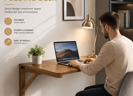 Table Pliante Murale en Bois de Noyer – 61×41 cm ou 81×61 cm – Design Minimaliste – Charge Maximale 136 kg – Bois de Pin Naturel Écologique – Mécanisme à Dégagement Simple – Pour Cuisine, Bureau, Buanderie, Bar, Salon