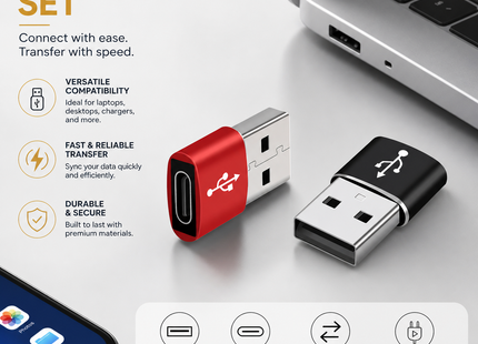 Adaptateur OTG USB vers USB-C – Convertisseur USB-A Mâle vers USB-C Femelle – Compatible MacBook, PC, Android, iOS et autres appareils – Connecteur USBC OTG – Certifié CE – Tension 5V