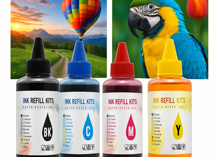 Encre Dye 100ml pour Cartouches HP 61, 60, 62, 63, 564, 711, 920, 901, 902, 932, 933, 934, 940, 950, 951, 952, 970, 971 etc. – Recharge CISS – Haute Qualité