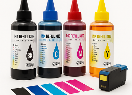 Encre Dye 100ml pour Cartouches HP 61, 60, 62, 63, 564, 711, 920, 901, 902, 932, 933, 934, 940, 950, 951, 952, 970, 971 etc. – Recharge CISS – Haute Qualité