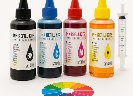 Encre Dye 100ml pour Cartouches HP 61, 60, 62, 63, 564, 711, 920, 901, 902, 932, 933, 934, 940, 950, 951, 952, 970, 971 etc. – Recharge CISS – Haute Qualité